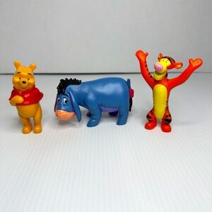 Lot of 3 Disney Winnie the Pooh PVC Figures Cake Toppers Pooh, Tigger, Eeyore